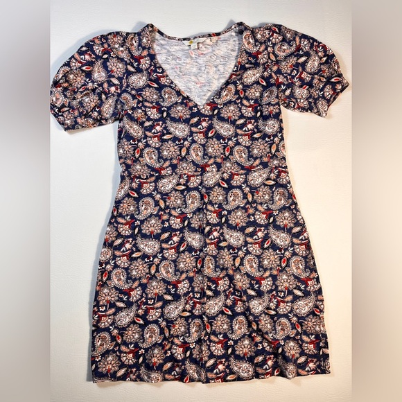 Boden Floral Paisley V-Neck Midi Dress 4R - Picture 2 of 11
